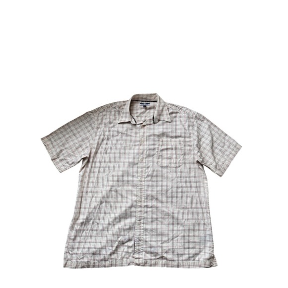 Phat Farm Other - Phat Farm Short Sleeve Button Front Shirt Men Size XL Beige Plaid Y2K Streetwear